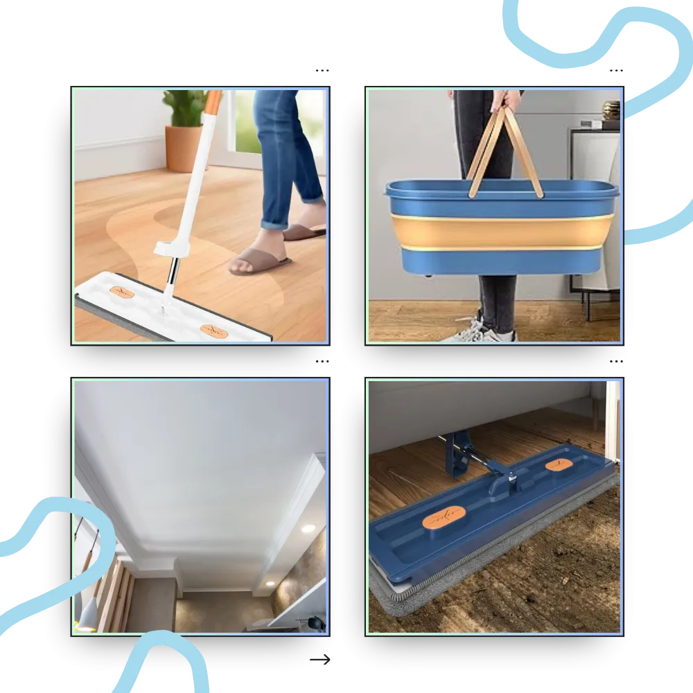 Self-wringing Flat Mop With Bucket