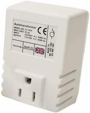Tacima SC5474W/BP Step Down Voltage Convertor, 220/240 Voltage to 110/120 Volts, 50VA Max Load