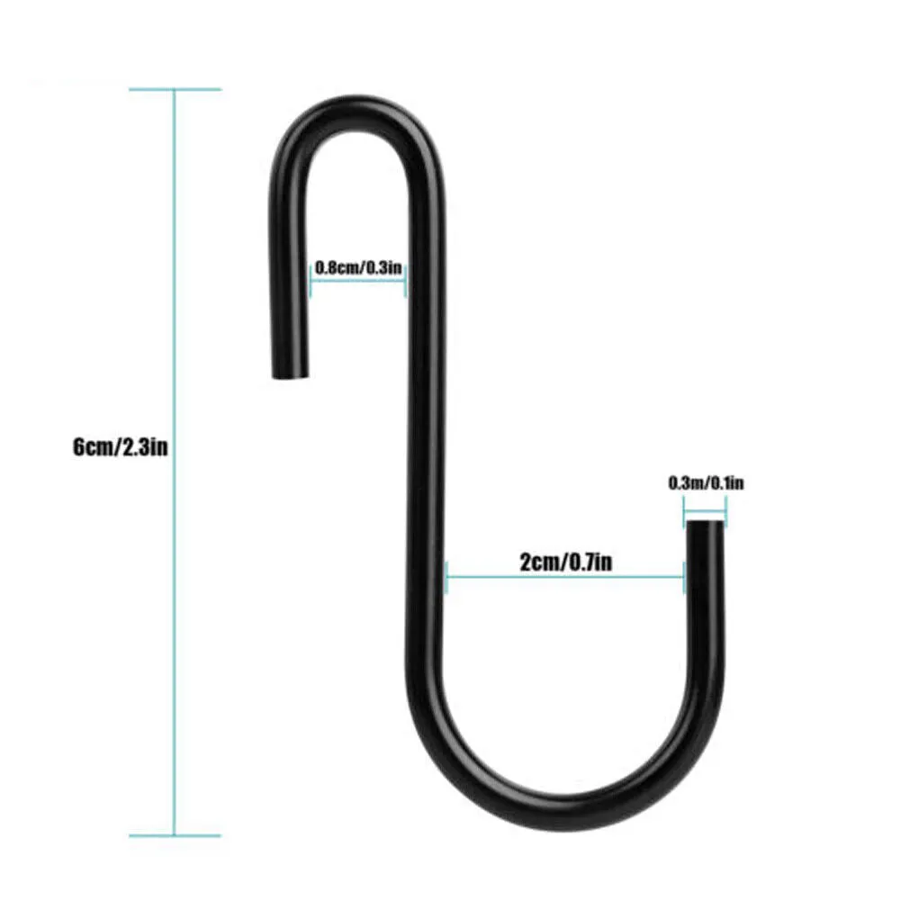 US 50-100 Pack Heavy Duty S Hooks Multi-Use Hanger Pan Pot Holder Rack Stainless
