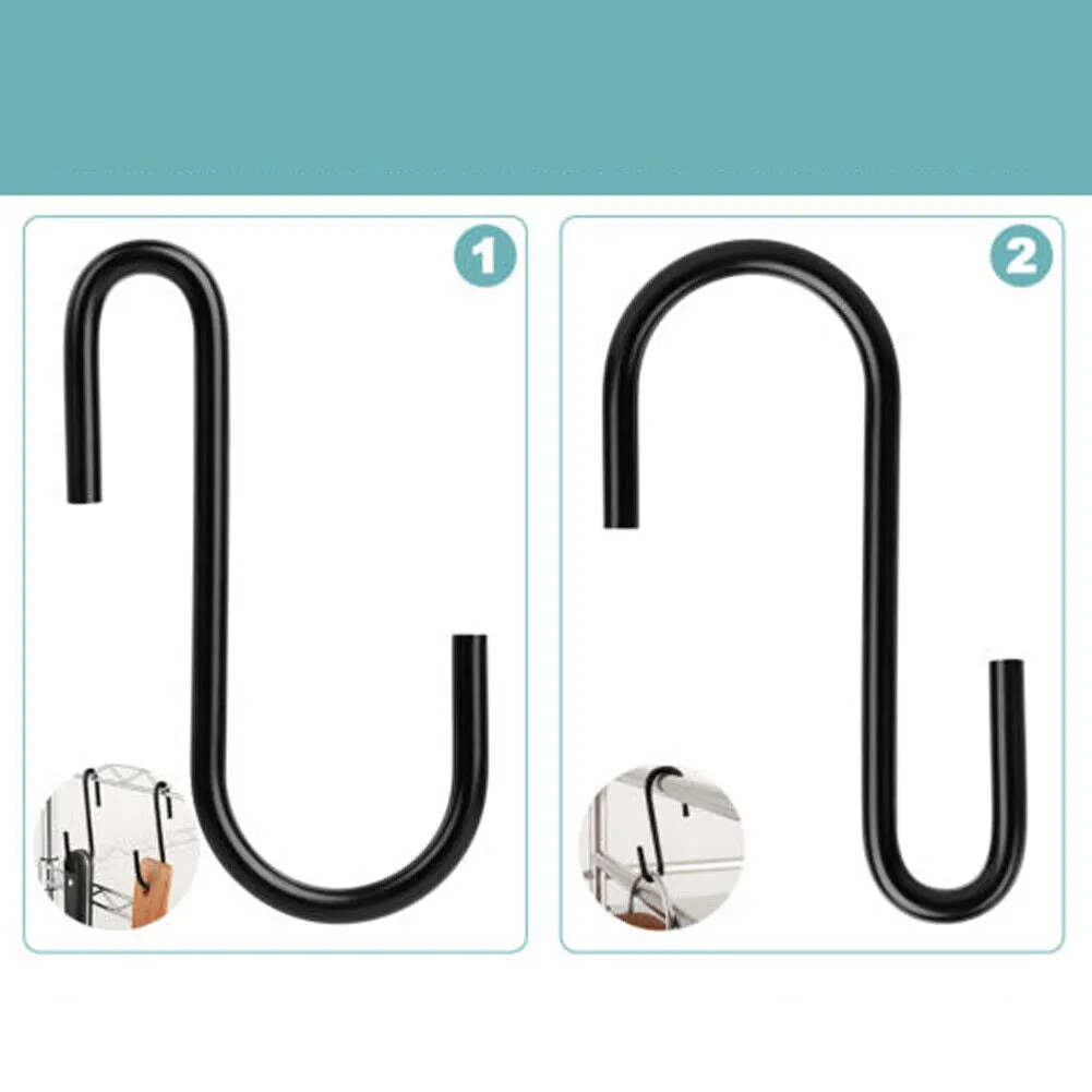 US 50-100 Pack Heavy Duty S Hooks Multi-Use Hanger Pan Pot Holder Rack Stainless