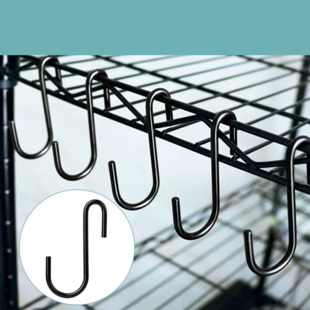 US 50-100 Pack Heavy Duty S Hooks Multi-Use Hanger Pan Pot Holder Rack Stainless