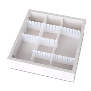 White Adjustable Grid Drawer Dividers 24" 3pc
